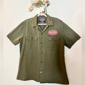 Von Dutch Button up | Army Green | Size Large | Cotton | Soft